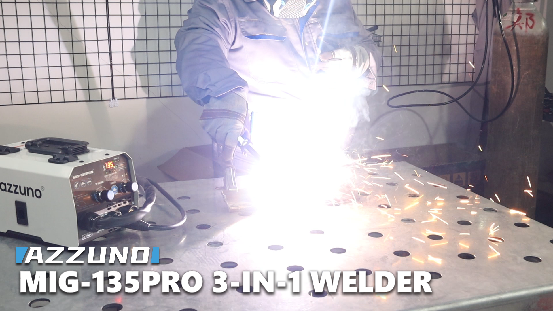 AZZUNO 135A MIG Welder 110v, 3 in 1 MIG Welder Machine Flux Core